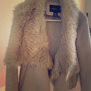 VS light grey faux fur cropped winter jacket.